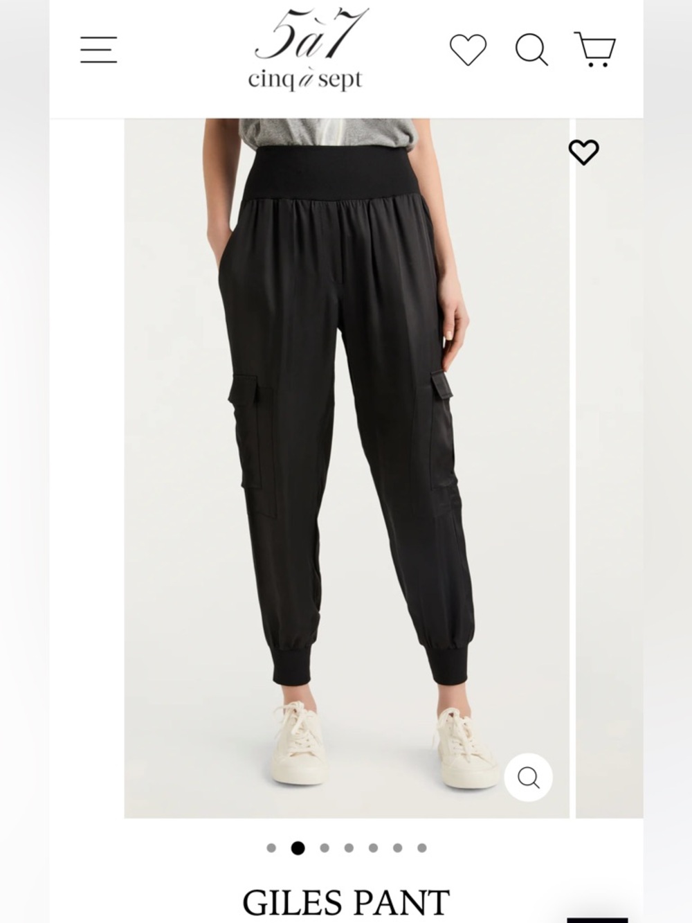 cinq a sept Giles Black Cargo Jogger Pants